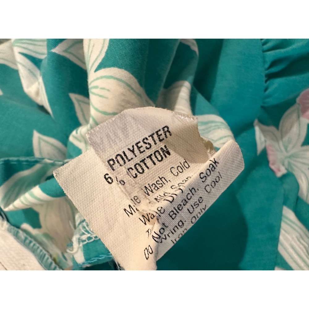 Vtg Royal Creations Hawaii Floral Orchid Ruffle Hem Dress Muumuu Women's Large - Picture 11 of 16